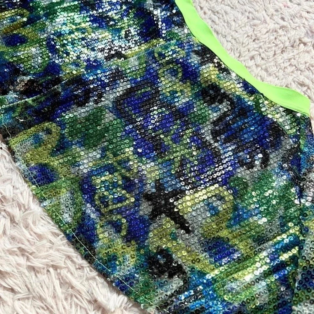 Sequin Sparkle‎ Graffiti PopArt Dopamine Whimsical Magical Skort Girls 12 Pixie